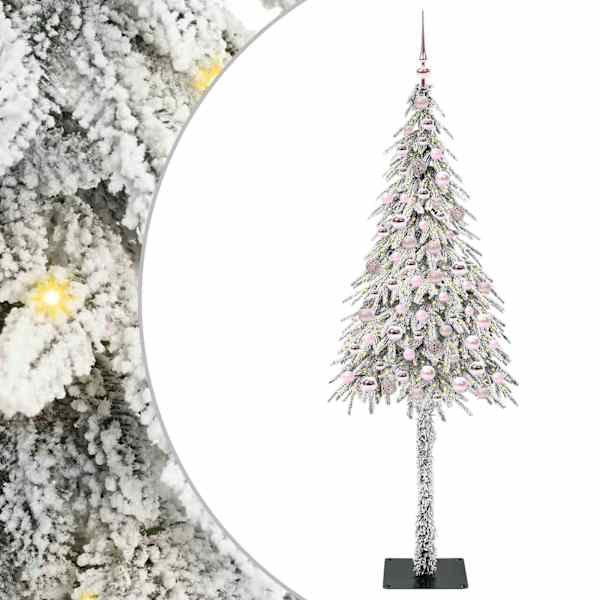 vidaXL J&otilde;ulupuu koos 300 LED-iga koos alusega Valge 210 cm PE ja teras