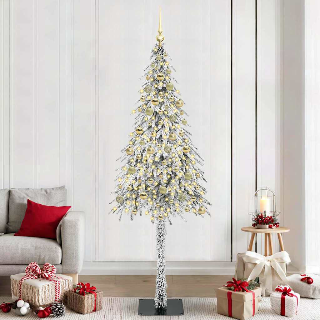 Sapin de Noël avec 300 LED Blanc 210 cm PE et Acier