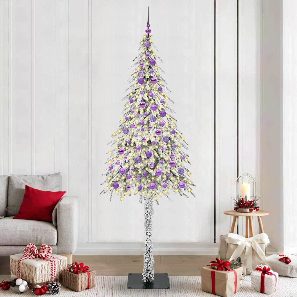 Sapin de Noël avec 300 LED Blanc 210 cm PE et Acier