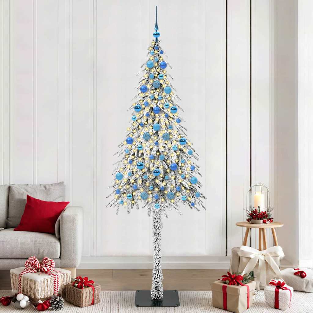 Sapin de Noël avec 300 LED Blanc 210 cm PE et Acier