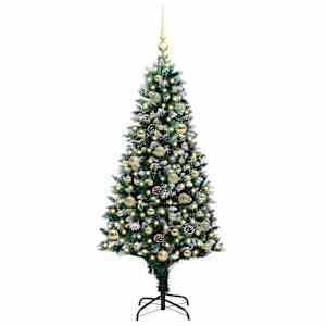 Umělý vánoční stromeček Zelená 150 cm PVC, ocel a plast - obrázek 3