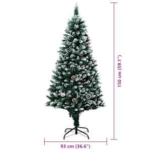 Umělý vánoční stromeček Zelená 150 cm PVC, ocel a plast - obrázek 15