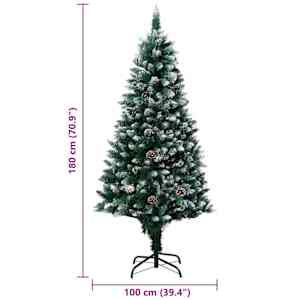 Umělý vánoční stromeček Zelená 180 cm PVC, ocel a plast - obrázek 18