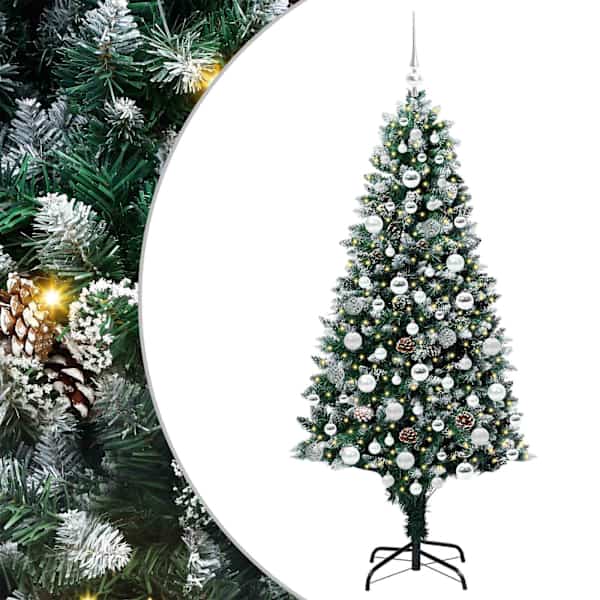 vidaXL Tehisj&otilde;ulupuu Roheline 180 cm PVC ja Teras ja Plast