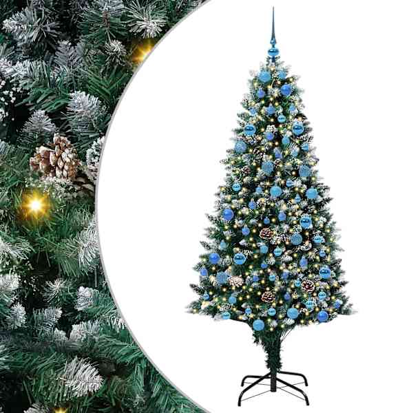 vidaXL Tehisj&otilde;ulupuu Roheline 180 cm PVC ja Teras ja Plast