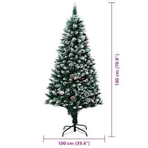 Umělý vánoční stromeček Zelená 180 cm PVC, ocel a plast - obrázek 15