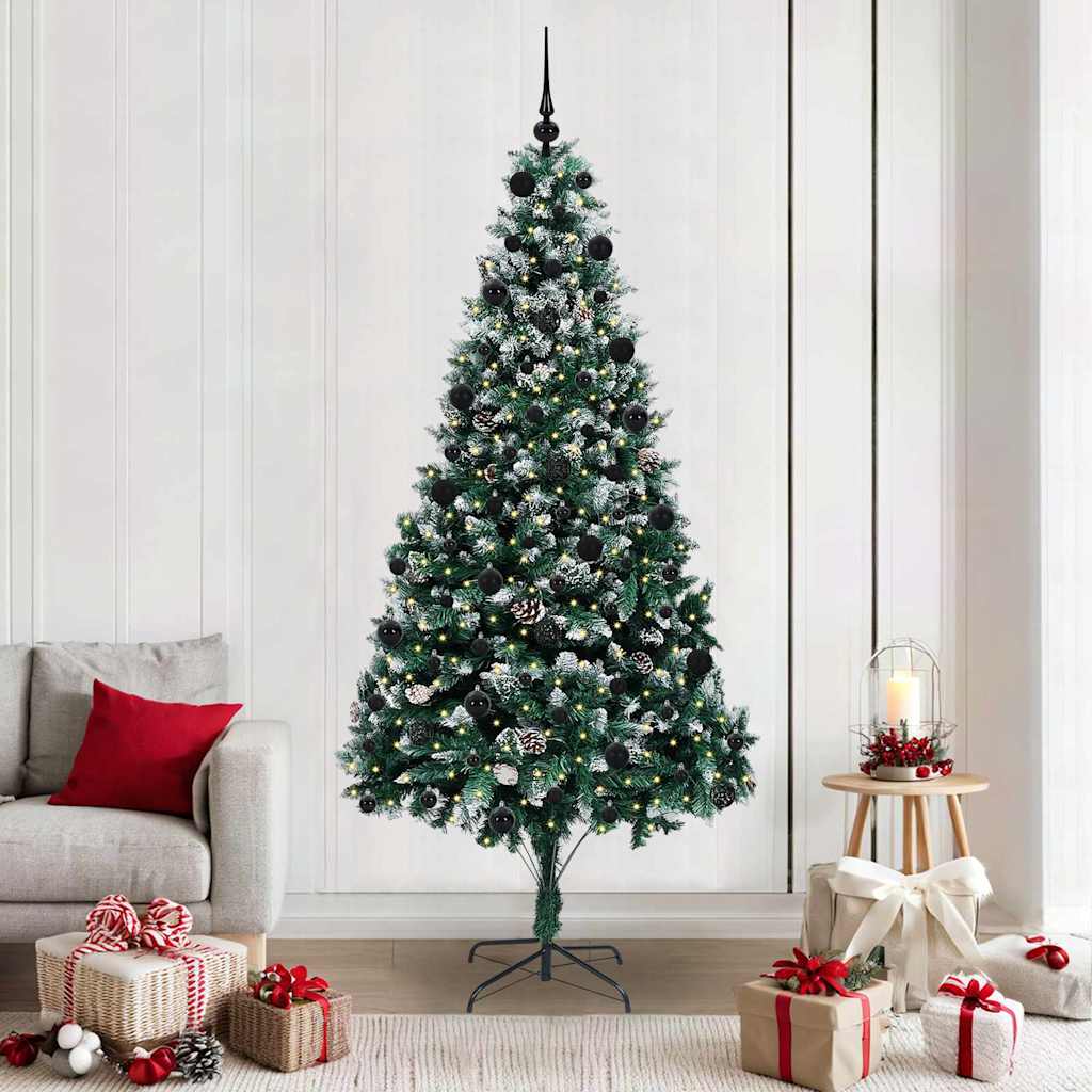 Sapin de Noël artificiel Vert 210 cm PVC, Acier et Plastique