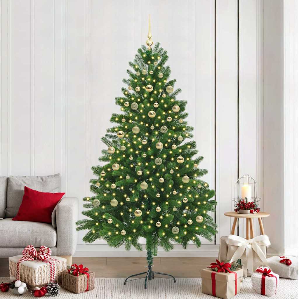 Sapin de Noël artificiel Vert 210 cm PVC, Acier et Plastique