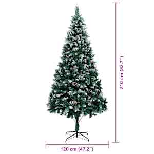 Umělý vánoční stromeček Zelená 210 cm PVC, ocel a plast - obrázek 15