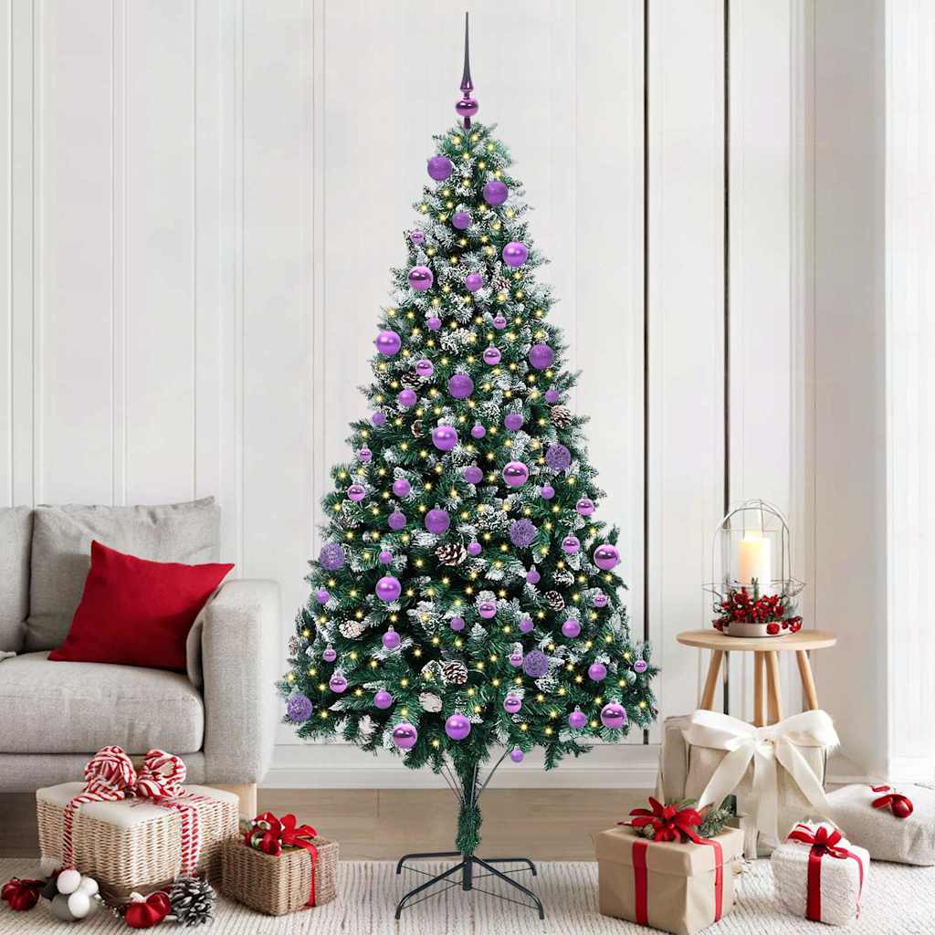Sapin de Noël artificiel Vert 210 cm PVC, Acier et Plastique