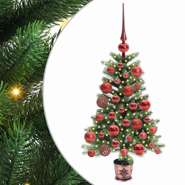 vidaXL J&otilde;ulupuu koos 150 LED-iga koos alusega Roheline 65 cm PE