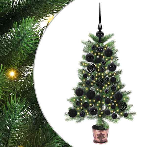 vidaXL J&otilde;ulupuu koos 150 LED-iga koos alusega Roheline 65 cm PE
