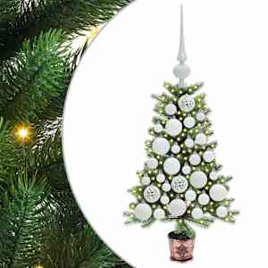 vidaXL J&otilde;ulupuu koos 150 LED-iga koos alusega Roheline 65 cm PE