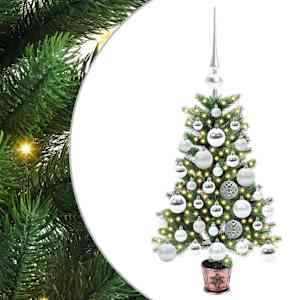 vidaXL J&otilde;ulupuu koos 150 LED-iga koos alusega Roheline 65 cm PE