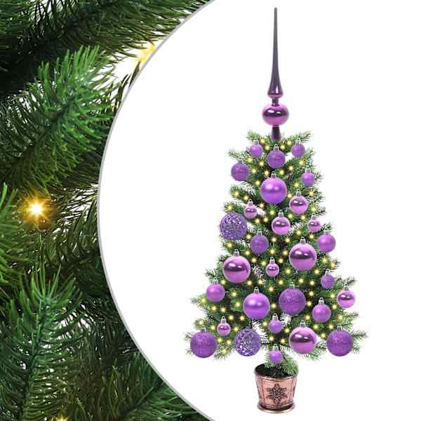 vidaXL J&otilde;ulupuu koos 150 LED-iga koos alusega Roheline 65 cm PE