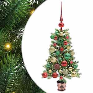 vidaXL J&otilde;ulupuu koos 150 LED-iga koos alusega Roheline 65 cm PE