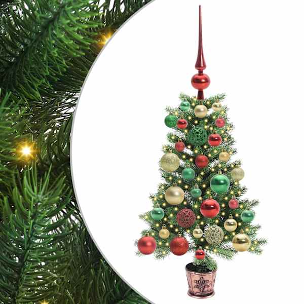 vidaXL J&otilde;ulupuu koos 150 LED-iga koos alusega Roheline 65 cm PE