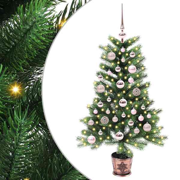 vidaXL J&otilde;ulupuu koos 150 LED-iga koos alusega Roheline 90 cm PE
