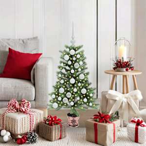 Božično drevo med 150 LED z stojalom Zelena 90 cm PE