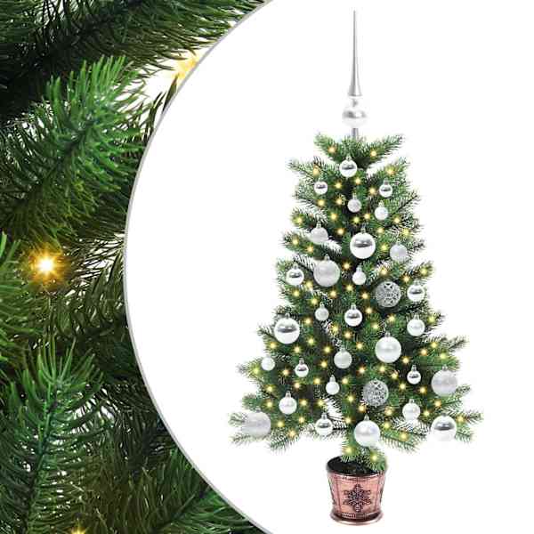 vidaXL J&otilde;ulupuu koos 150 LED-iga koos alusega Roheline 90 cm PE