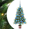 vidaXL J&otilde;ulupuu koos 150 LED-iga koos alusega Roheline 90 cm PE