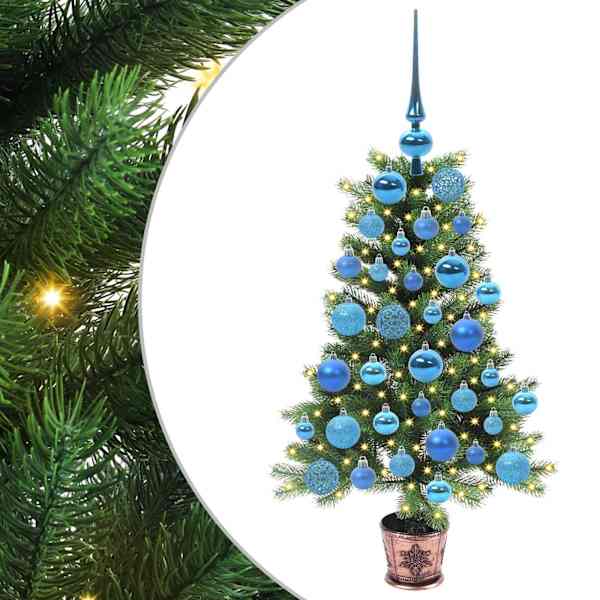 vidaXL J&otilde;ulupuu koos 150 LED-iga koos alusega Roheline 90 cm PE