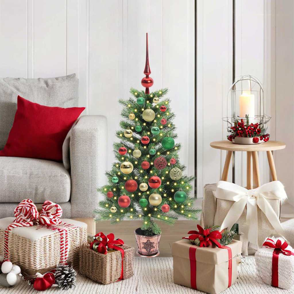 Sapin de Noël avec 150 LED avec support Vert 90 cm PE