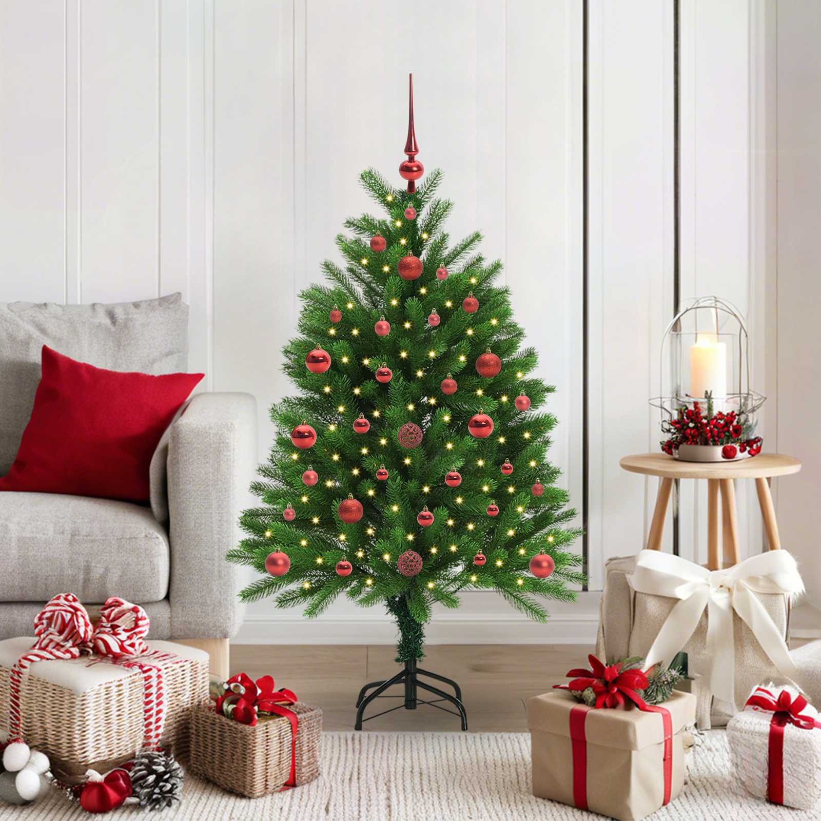 Sapin de Noël avec 150 LED avec support Vert 120 cm PE