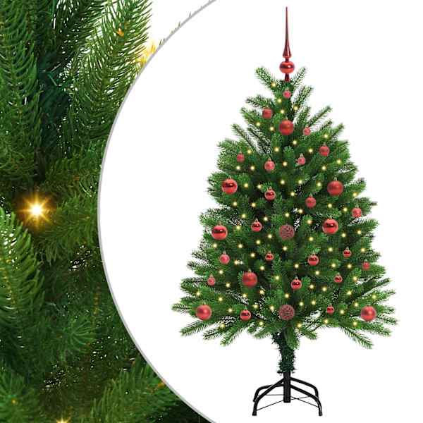 vidaXL J&otilde;ulupuu koos 150 LED-iga koos alusega Roheline 120 cm PE