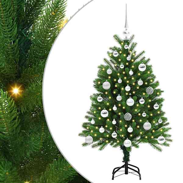 vidaXL J&otilde;ulupuu koos 150 LED-iga koos alusega Roheline 120 cm PE