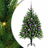 vidaXL J&otilde;ulupuu koos 150 LED-iga koos alusega Roheline 120 cm PE