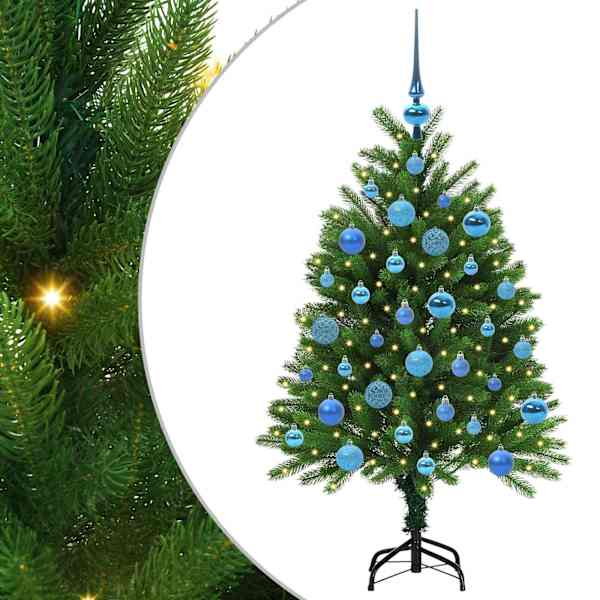 vidaXL J&otilde;ulupuu koos 150 LED-iga koos alusega Roheline 120 cm PE