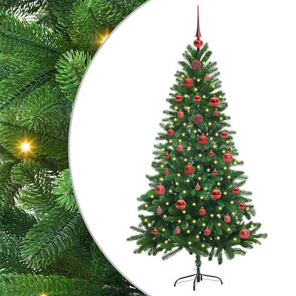 vidaXL J&otilde;ulupuu koos 150 LED-iga koos alusega Roheline 150 cm PE