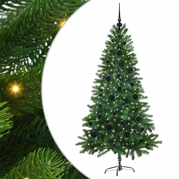 vidaXL J&otilde;ulupuu koos 150 LED-iga koos alusega Roheline 150 cm PE