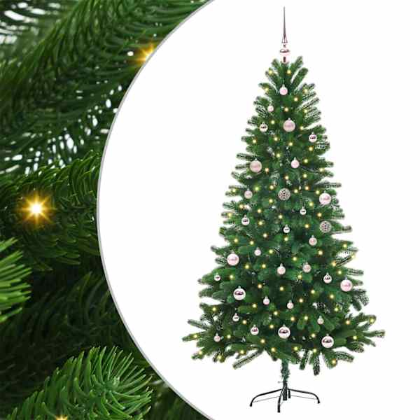 vidaXL J&otilde;ulupuu koos 150 LED-iga koos alusega Roheline 150 cm PE