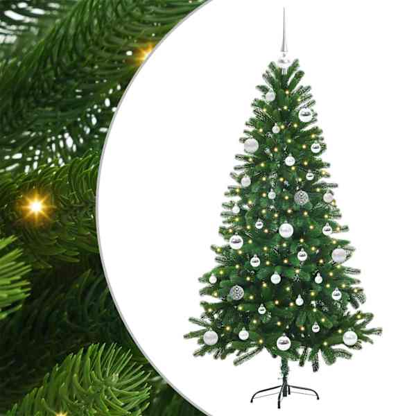 vidaXL J&otilde;ulupuu koos 150 LED-iga koos alusega Roheline 150 cm PE