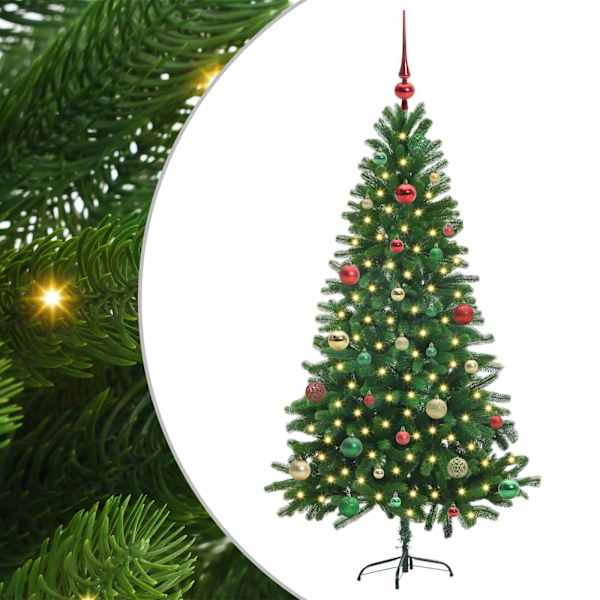 vidaXL J&otilde;ulupuu koos 150 LED-iga koos alusega Roheline 150 cm PE