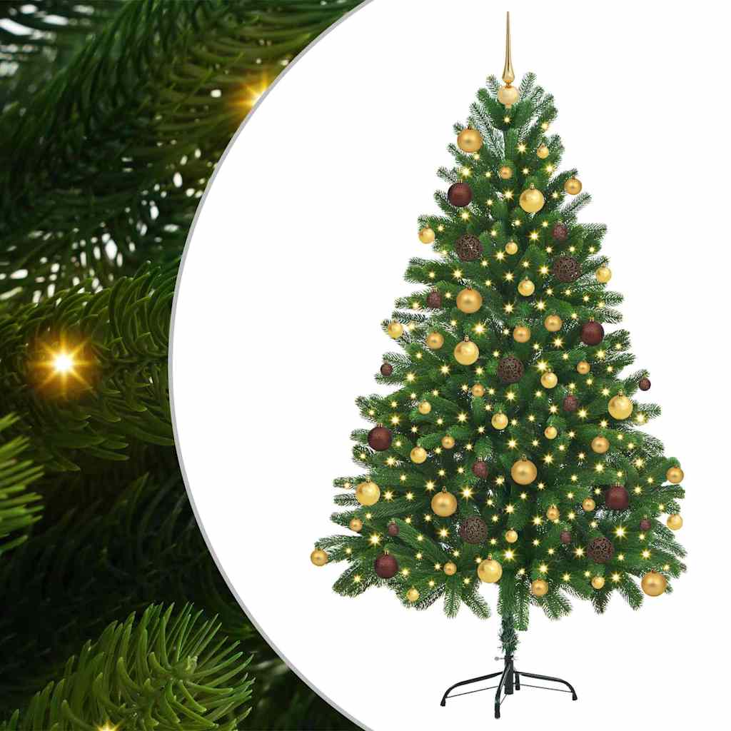 Коледно дърво с 300 LED светодиода с поставка Зелен 180 cm ПЕ — изображение 2
