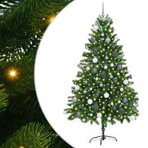 vidaXL J&otilde;ulupuu koos 300 LED-iga koos alusega Roheline 180 cm PE