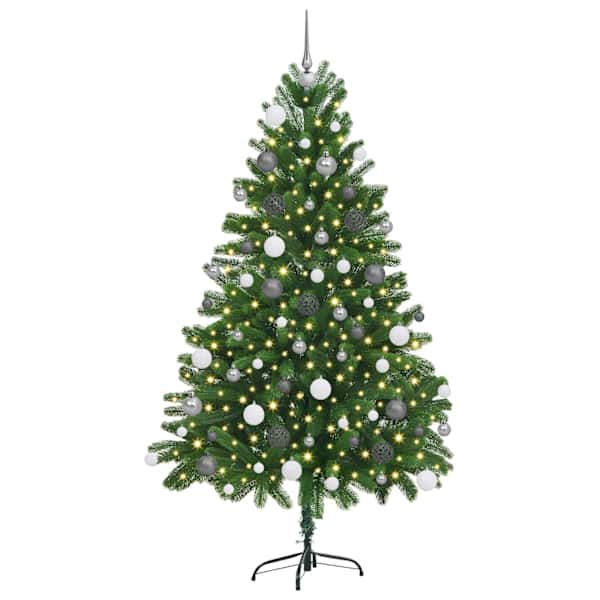 vidaXL J&otilde;ulupuu koos 300 LED-iga koos alusega Roheline 180 cm PE