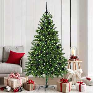 Božično drevo med 300 LED z stojalom Zelena 180 cm PE