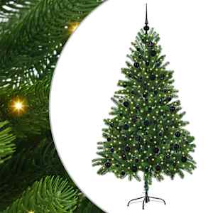 vidaXL J&otilde;ulupuu koos 300 LED-iga koos alusega Roheline 180 cm PE