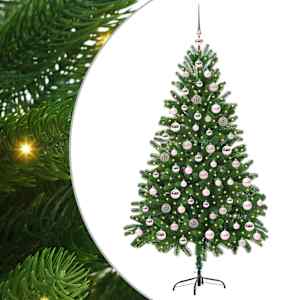 vidaXL J&otilde;ulupuu koos 300 LED-iga koos alusega Roheline 180 cm PE