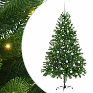 vidaXL J&otilde;ulupuu koos 300 LED-iga koos alusega Roheline 180 cm PE