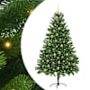 vidaXL LED-valgustusega j&otilde;ulupuu Roheline 180 cm PE