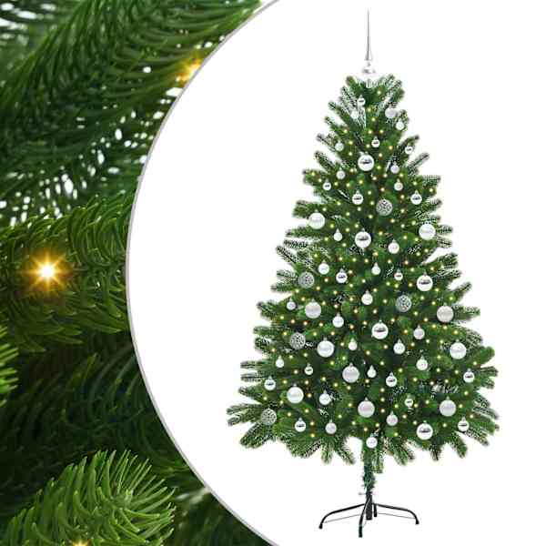 vidaXL J&otilde;ulupuu koos 300 LED-iga koos alusega Roheline 180 cm PE