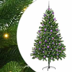 vidaXL J&otilde;ulupuu koos 300 LED-iga koos alusega Roheline 180 cm PE