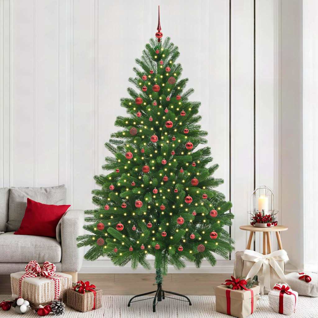 vidaXL Brad de Crăciun cu 300 LED cu suport Verde 210 cm PE