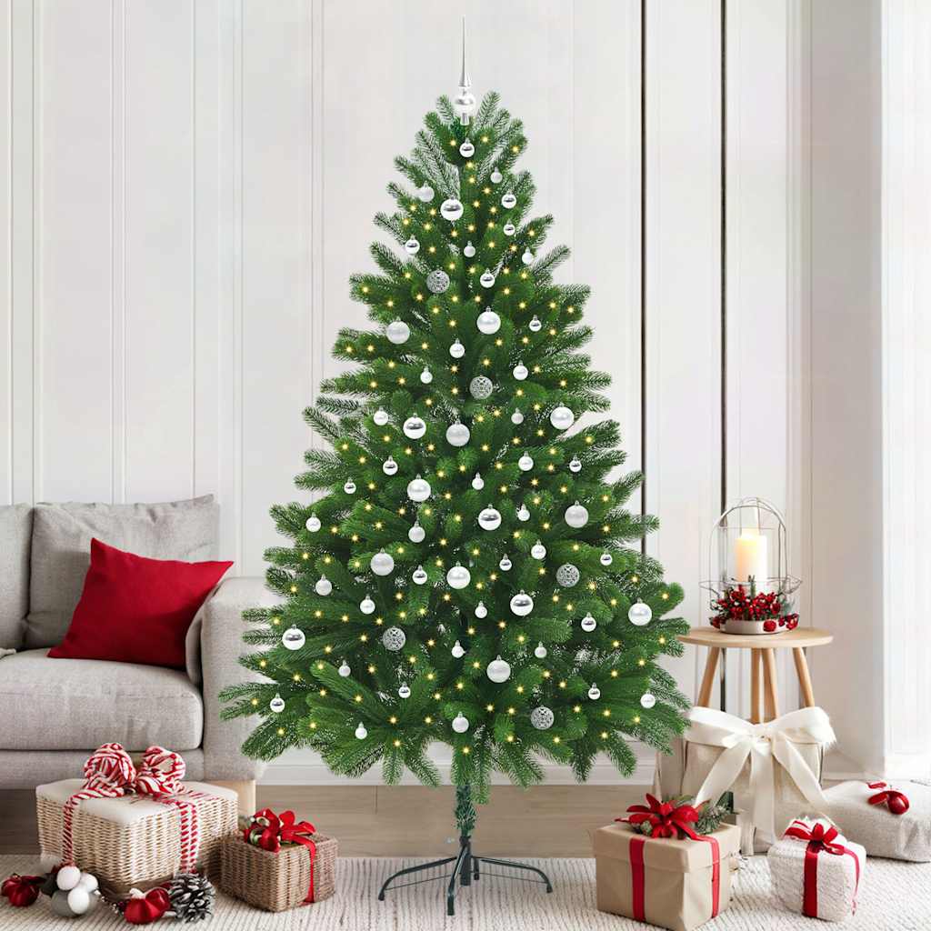 Sapin de Noël avec 300 LED avec support Vert 210 cm PE