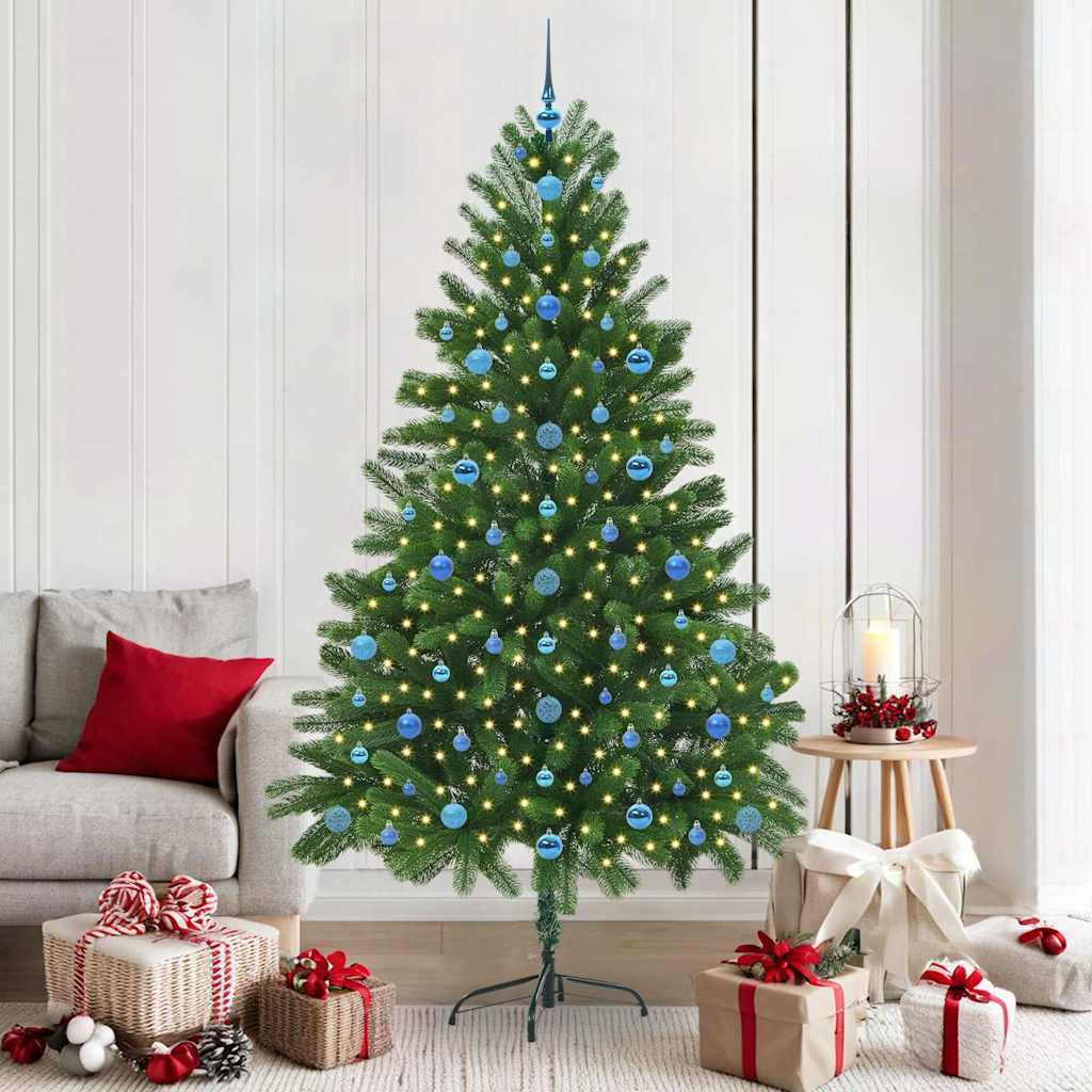 Sapin de Noël avec 300 LED avec support Vert 210 cm PE